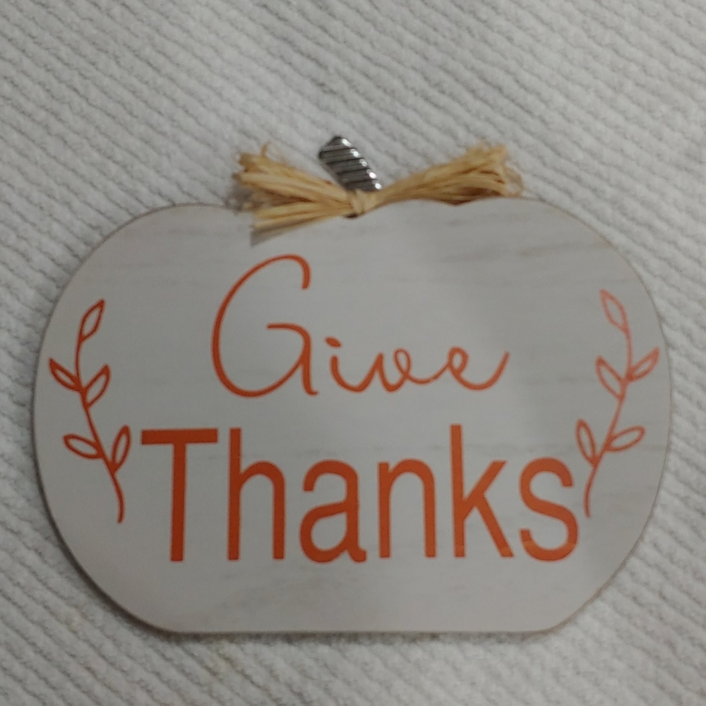 New!!! "Give Thanks" Wooden Pumpkin Sign!!!